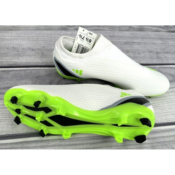 ADIDAS X SPEEDPORTAL .3  LL FG SOCCER CLEATS Men's 6.5 / WOMEN'S 7.5 WHITE/GREEN - Picture 8 of 8